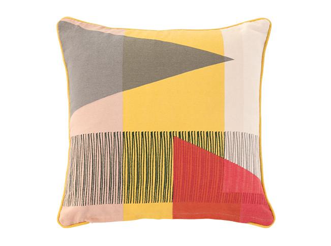 Axle, coussin imprimé triangles 45 x 45 cm, jaune