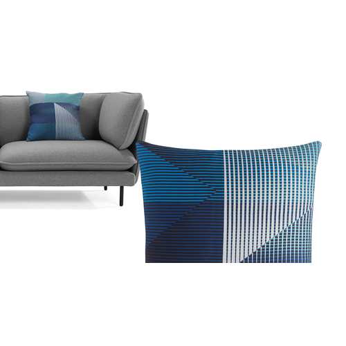 Mavek, coussin 45 x 45 cm, tons de bleu