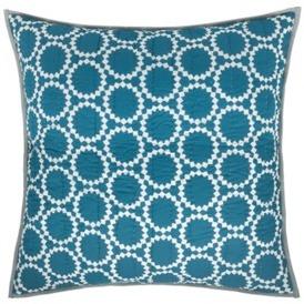 Agadir, coussin 60 x 60 cm, bleu canard et jaune s