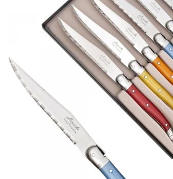 Coffret de 6 Couteaux à steak Laguiole ABS coloris
