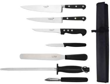 Ensemble de couteaux de cuisinier 7 pièces et étui Ensemble de couteaux de cuisinier