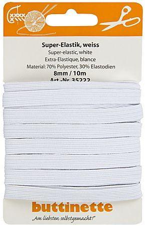 Buttinette Ruban élastique standard , blanc, larg