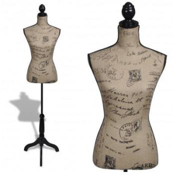 VidaXL Buste de couture femme brun et noir