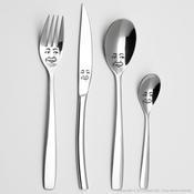 Ménagère inox 24 pièces motifs visages FACE Ménagère inox 24 pièces motifs