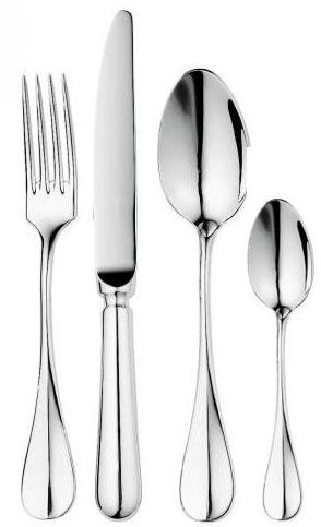 Couteau de table, manche orfèvre, lame scie en ino