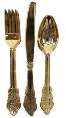 Set 18 Couverts Or Baroque