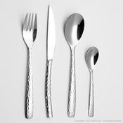Ménagère inox 24 pièces effets martelés MARTELE
