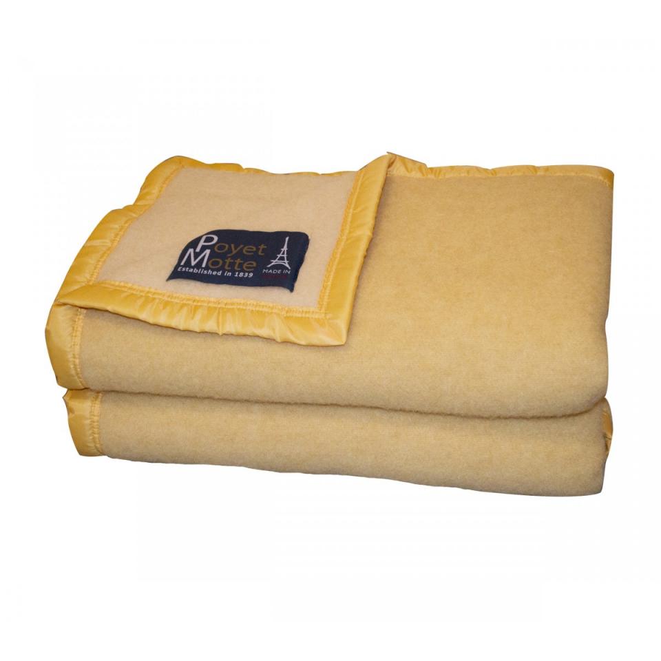 Couverture jaune aubisque 100% laine 500g 180x240