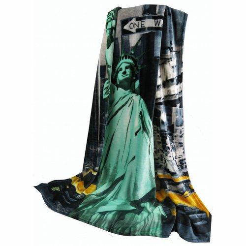 Plaid Microfibre Imprimé New York Ourson