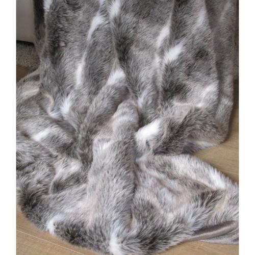 Couvre-lit Fausse Fourrure Megève Gris Taupe 220X2