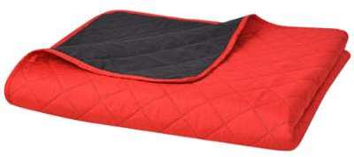VidaXL Couvre-lit double face matelassé Rouge et n