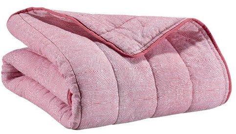 Couvre-lit matelassé coton motif pois géométrique framboise Couvre-lit matelassé coton
