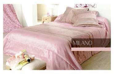 Dessus de lit Romantique rose dragée et taupe brillant Dessus de lit Romantique rose