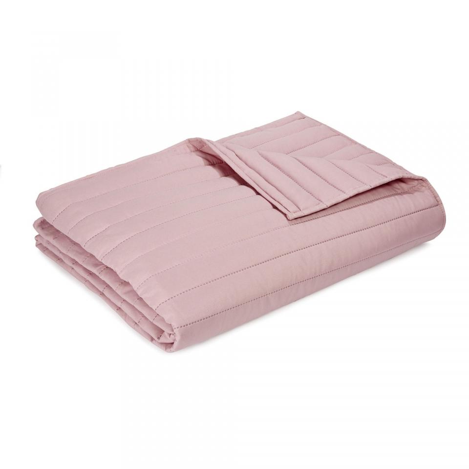 Lulli Couvre-lit surpiqué rose poudre 220x250cm