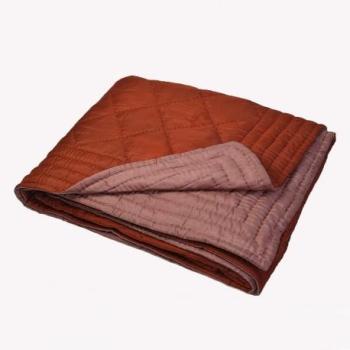 Couvre lit en soie matelassé cuivre rose pour lit 2 Couvre lit en soie matelassé