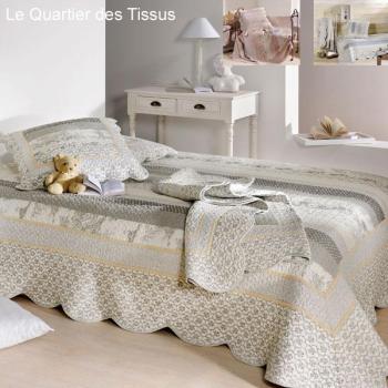 Boutis imprimé Marylou Couleurs - gris Taille - 250 Boutis imprimé Marylou Couleurs