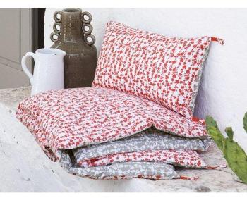 Courtepointe 100 coton réversible guirlande de fleur Courtepointe 100 coton réversible