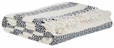 Plaid, jeté de canapé en coton noir et blanc IB La