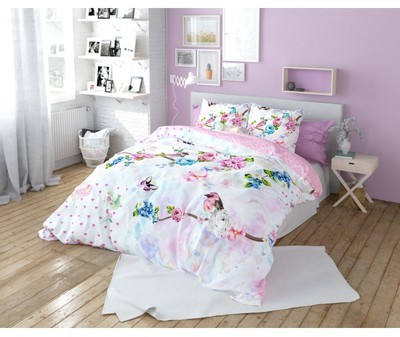 Couvre-lit en coton coloris rose