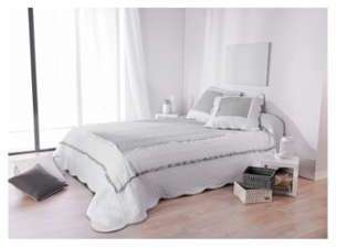 Dessus de lit Campagne chic blanc et lin Dessus de lit Campagne chic