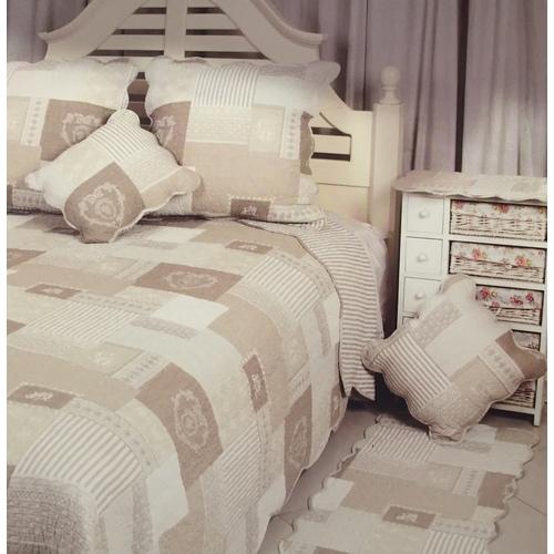 Salomé Prestige Couvre lit en boutis Terre de Sien