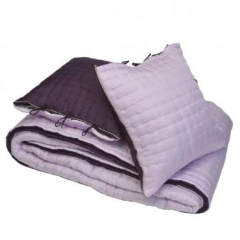 Couvre lit matelassé en soie rose avec 2 taies Couvre lit matelassé en soie