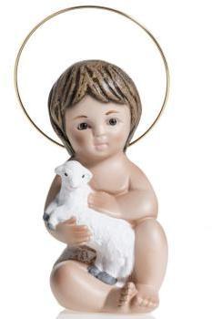 Enfant Jésus avec agneau plâtre 20 cm Enfant Jésus avec agneau plâtre
