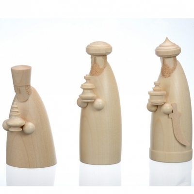 Figurines bois pour crèche de Noel, les trois rois