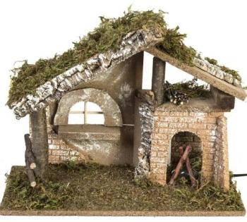 Etable crèche Noel feu électrique 26x36x16 cm Etable crèche Noel feu électrique