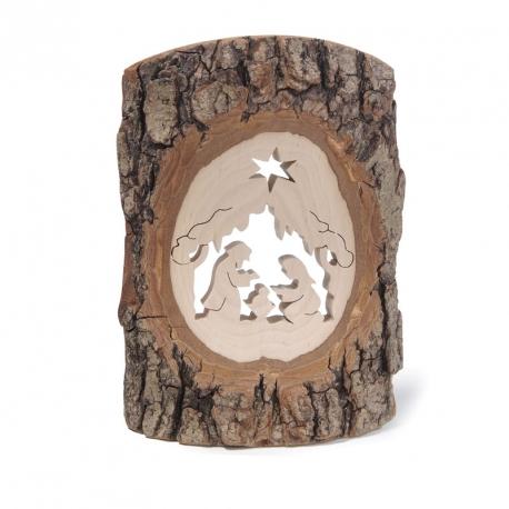 Crèche à poser en écorce de bois, 18 cm