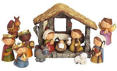 Petite crèche en polyrésine 8 5 x 4 x 10 cm Petite crèche en polyrésine