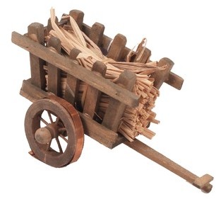 Charrette avec foin ? 14 cm