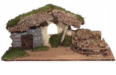Crèche avec enclos - 56 cm