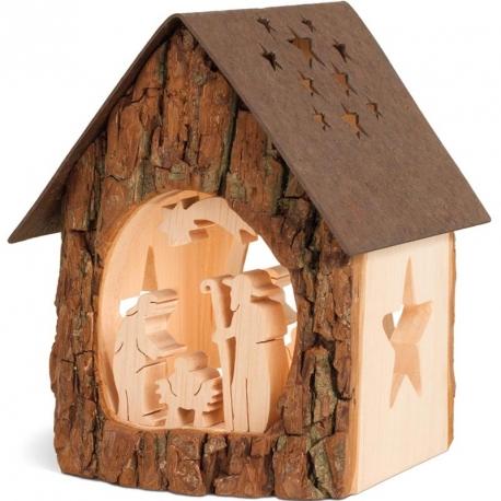 Lanterne crèche de Noël avec figurines ciselées, 1