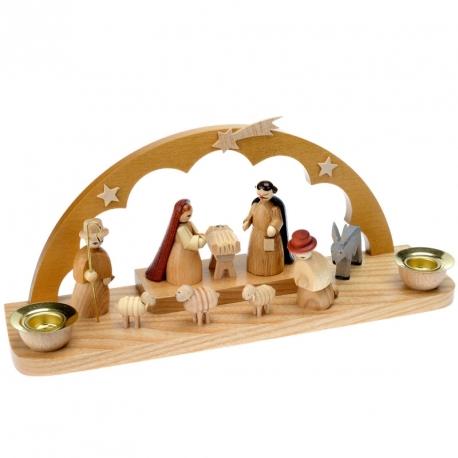 Mini-crèche de Noël en bois avec arche