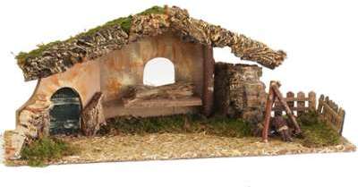 Crèche avec feu - 56 cm