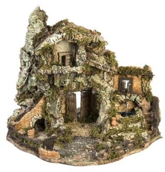 Bourg crèche Noel étable et fontaine 58x48x38 cm Bourg crèche Noel étable et