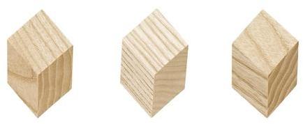 Iso Hook - Patère murale 3 pièces - naturel/3x3x2c
