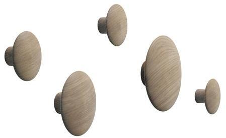 The Dots - Lot de patères - chêne/mat/3x S, 1x M,