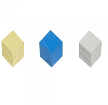Iso Hook - Patère murale 3 pièces - bleu/3x3x2cm