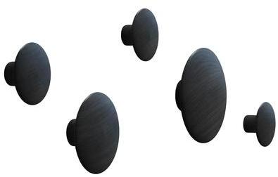 The Dots - Lot de patères - noir/mat/3x S, 1x M, 1