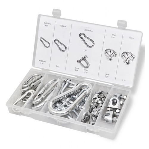 VidaXL Set assorti de 30 Mousqueton / D-manille ac