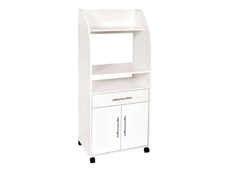 Desserte micro-ondes L 62 cm CIBOULETTE coloris blanc Desserte micro-ondes L 62