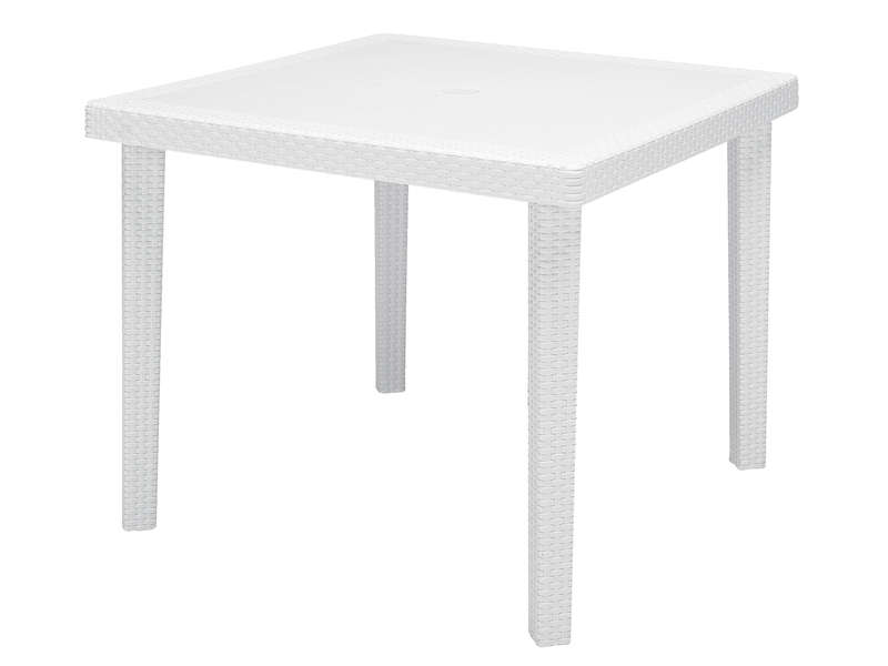 Table de jardin carrée 90x90 cm BOHEME coloris blanc Table de jardin carrée 90x90