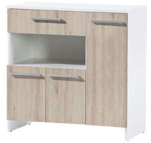 Desserte micro-ondes L 80 cm FLORENTINA coloris chêne Desserte micro-ondes L 80