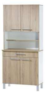 Buffet de cuisine L 80 cm DEBORA coloris chêne blanc Buffet de cuisine L 80 cm