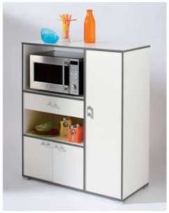 Desserte micro-ondes L 90 cm HARRIS coloris blanc gris Desserte micro-ondes L 90