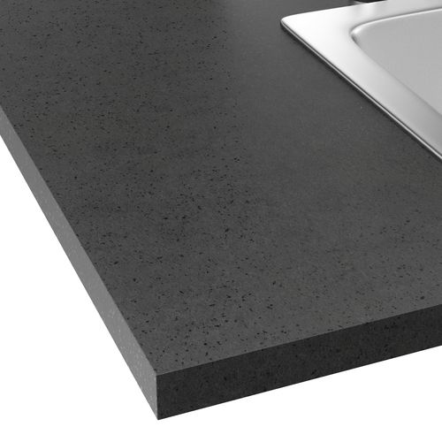 Plan de travail stratifié effet granit noir 208x60