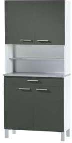 Buffet de cuisine L 80 cm DEBORA coloris gris blanc Buffet de cuisine L 80 cm