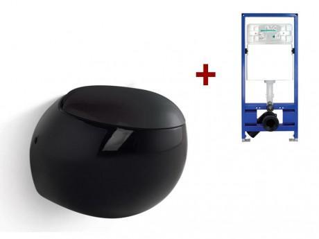 Pack WC suspendu HURO noir kit universel Pack WC suspendu HURO noir